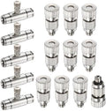 M METERXITY 20-Pack Brass Misting Nozzle Tee Kit, 0.2mm Orifice Dia. High Pressure Spray Misting Nozzle Head, Slip Connectors for 3/8 Inch Drip Irrigation Tubing Kit Outdoor [3/16" Threaded] by MMETERXITY