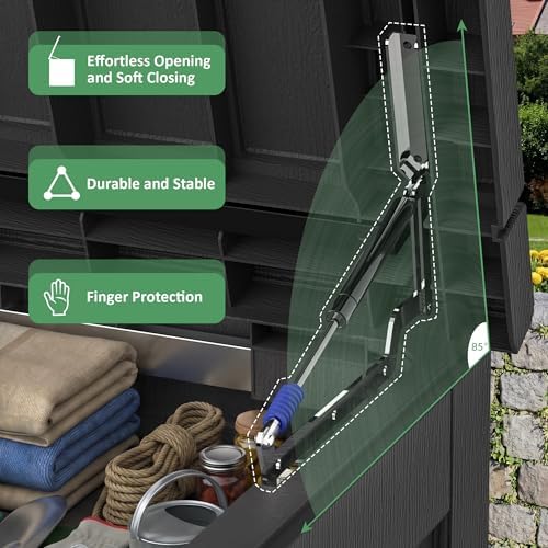 PatioZen 310 Gallon Deck Box Lockable Waterproof UV Resistant Black - Image 6
