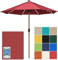 EliteShade USA 10-Year-Non-Fading 10ft Market Patio Umbrella, Commercial Grade Table Sun Umbrella with 80 Solar LED Lights, Crank Open, Windproof & UPF 50+ UV Protection for Garden, Deck, Pool, Backyard, Burgundy by EliteShade