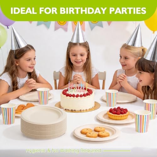 6 Inch 100 Pack Compostable Small Paper Plates - Image 7