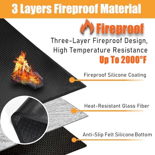 Large Under Grill Mats for Outdoor Grill Deck Protector, 80 x 48 x 0.06in - Image 2