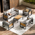 ZANDOR Aluminum Outdoor Patio Furniture Set with Table,7 Seat,Dark Gray by ZANDOR%7CGoodtimesstartoutside