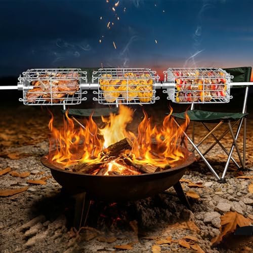 onlyfire Stainless Steel Rotisserie Basket Set BBQ Grilling Basket, 3pcs - Image 6