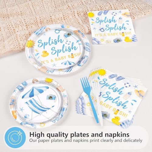 96 Pcs Splish Splash Baby Shower Decorations for Kids Hawaiian Serves 24 - Image 3