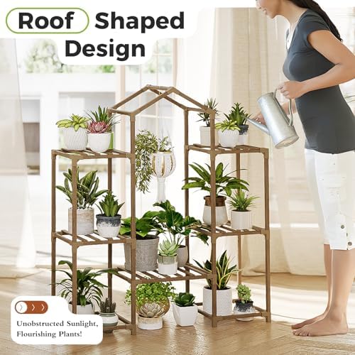 Bamworld Plant Stand Indoor Hanging Plant Shelf Outdoor Large Plant Rack - Image 3