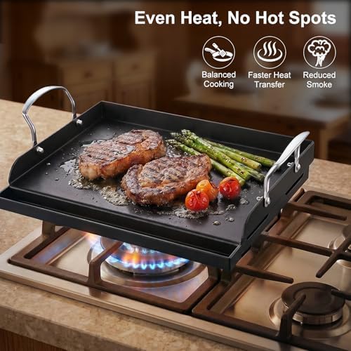 Cast Iron Griddle for Gas Grill with 5-Piece Griddle Tool Kit, 17" x 13" - Image 6