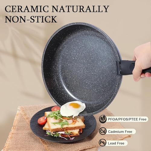 GiPP 5PCS Ceramic Pots and Pans Set Nonstick Detachable Handle Cookware Set - Image 3