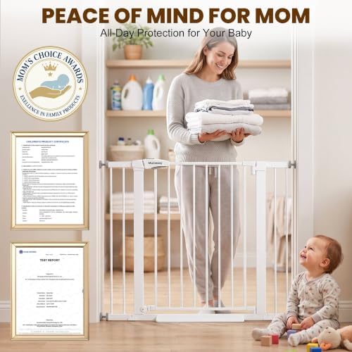 Mumeasy Baby Gate with Door, 26-40" Pressure Mounted Dog Gate for Doorways - Image 3