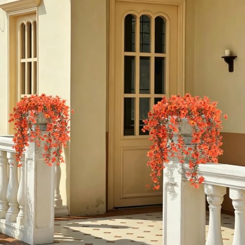 RECUTMS Fake Hanging Plant 3Pcs Artificial Autumn Flowers for Outdoors - Image 7