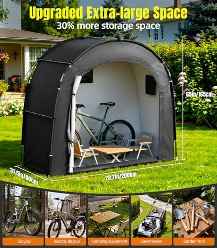 Housolution Bike Storage Tent Shed for 3Bikes, Outdoor Portable Bike Cover - Image 2