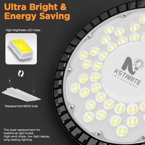 240W UFO High Bay LED Shop Lights, 4 Pack 35000LM Garage Lights - Image 3