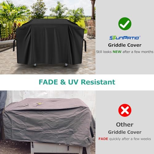 SunPatio Griddle Cover for Blackstone 28" Pro Series Griddle, Outdoor Waterproof Flat Top Gas Grill Cover 60 Inch, All Weather Protection Cooking Station Grill Protector, Black - Image 7