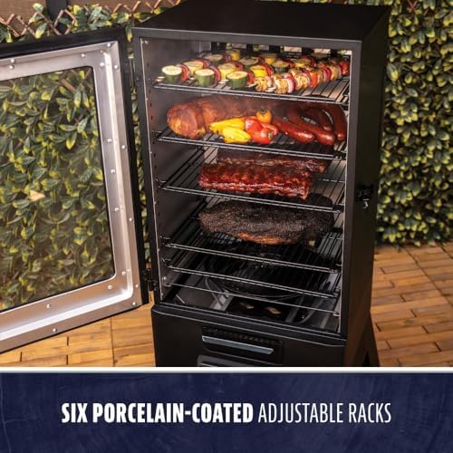 Pit Boss 4-Series WiFi & Bluetooth Digital Vertical Smoker with LCD Digital Controller and Wood Chip Tray, 1,320-Sq. In. 6-Rack Cooking Space, 100°F to 300°F Temperature Range, Meat Probe, Black - Image 6