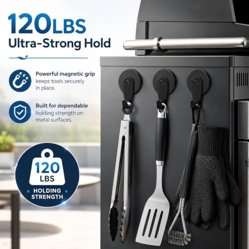 G42XL 120Lbs+ Magnetic Hooks & Rubber Base for Pit Boss Traeger Grill, 4-Pack - Image 3