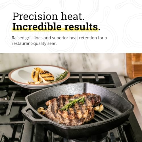 Lodge Square Cast Iron Grill Pan, PFAS-Free, 10.5 Inches - Image 5