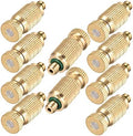 Brass Misting Nozzle, 10 Pack High Pressure Spray 10/24 UNC Outdoor Anti-drip Fogging Spray Head Misting System Tips for Landscaping Outdoor Cooling System (0.012 Orifice) by RESNSTAR