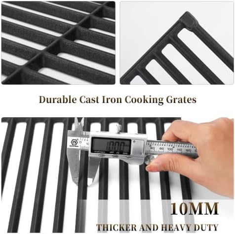 Hisencn Cast Iron Grill Grates for Nexgrill 720-0830H, 17''x26.4'', 2 Pack - Image 3