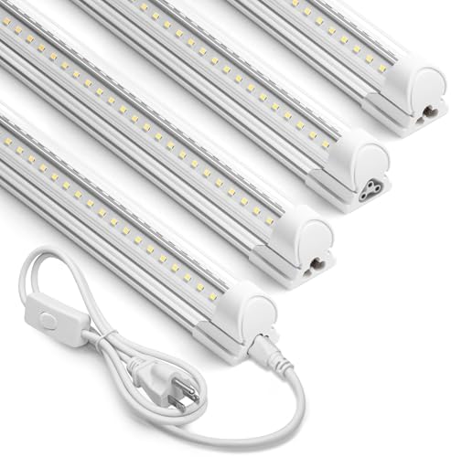 Barrina T8 LED Shop Lights 2FT, 20W 3000LM 6500K, 4 Pack High Output Tube by Barrina
