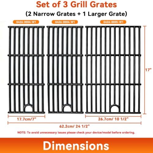 463365021 Cast Iron Grill Grates for Charbroil Performance 4 Burner - Image 3