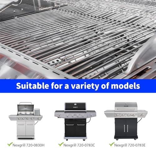 Grill Grates for Nexgrill 4 Burner 720-0830H 720-0830D 720-0670A 720-0783C 720-0783E 720-0958A, 17" Stainless Replacement Parts for 5 Burner 720-0888N Charbroil 463241113 463446015, Kenmore Gas Grill - Image 3