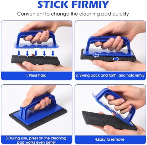 Reallnaive 124 Pcs Griddle Cleaning Kit for Flat Top Grill,Blue - Image 4