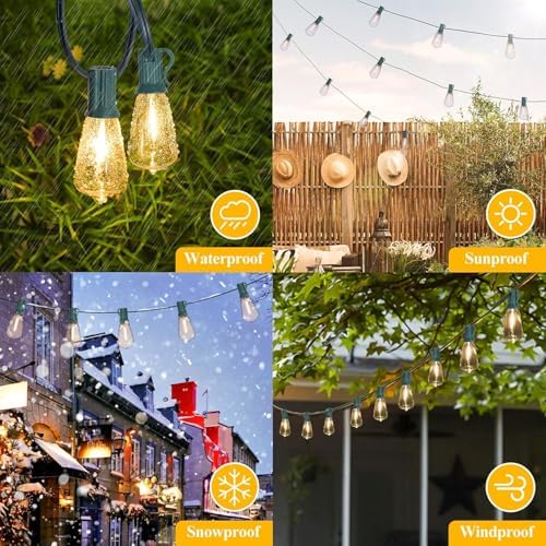 Brightever 100FT Outdoor String Lights 52 Bulbs, Waterproof Patio Lights - Image 5