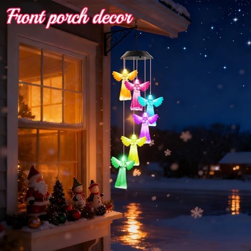Winzwon Angel Solar Wind Chimes for Outside, Memorial Garden Decorations - Image 6