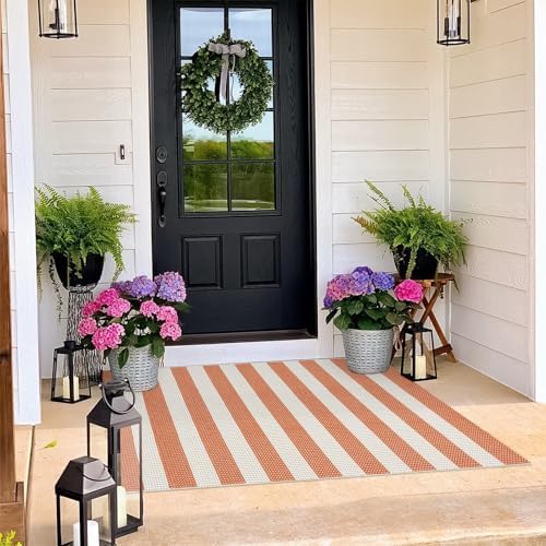 OJIA Outdoor Mat Orange Outdoor Rug 3'x5' Fall Welcome Mats for Front Door - Image 7