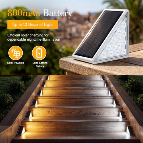 AUDLES Solar Step Lights Outdoor, IP67 Waterproof, 3000K/6000K Switchable - Image 5