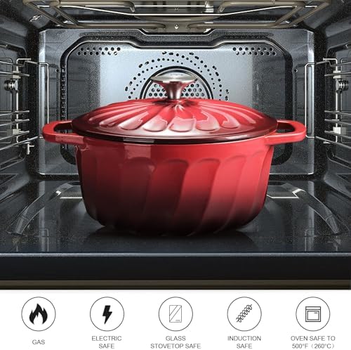 Enameled Cast Iron Dutch Oven Pot with Lid, 3 QT Small Dutch Oven - Image 5