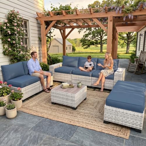 Outdoor Patio Furniture Set PE Wicker Rattan Outdoor Sectional Sofa by MuphyersPatioFurniture