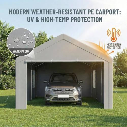 COBIZI 10x20 FT Heavy Duty Carport with Galvanized Frame, - Image 3