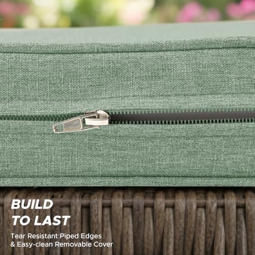 Outdoor Chair Cushions, Set of 4, 20 x 20 Inch, Sage Green - Image 6