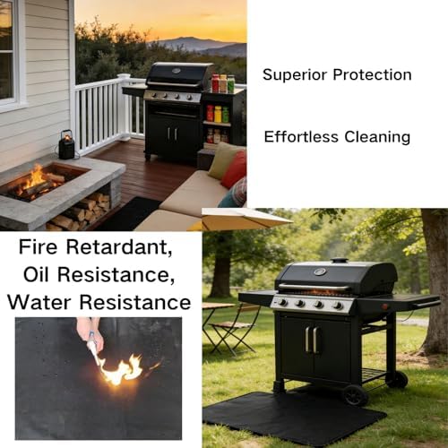 48x30 Inch Reusable Under Grill Mat for Outdoor Grill/Solo Stove/Under Fire Pit,Double-Sided Silicone Fiberglass BBQ Mat,Fireproof/Waterproof Oil-Resistant Protector for Deck Patio Grass - Image 4