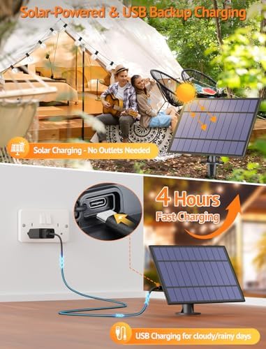 Larkvue 100FT(4x25FT) Solar String Lights with Remote, 43 G40 Bulbs, Black - Image 4