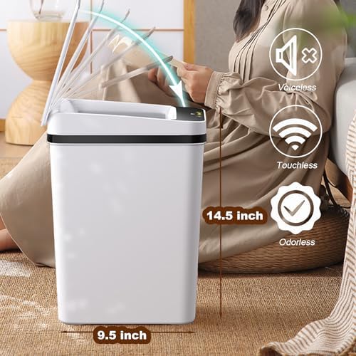 Trash Can Automatic Touchless - 4 Gallons Motion Sensor Bathroom Trash Can - Image 5