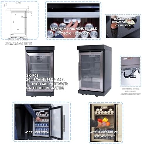 82 Inch Natural Gas Outdoor Kitchen Island with Grill - 6-Burner 85000 BTU, Height-Adjustable Infrared Rear Burner, Sink/Wine Cooler, Granite Countertops & Rotisserie Kit, For Patio, Lawn, Backyard - Image 5