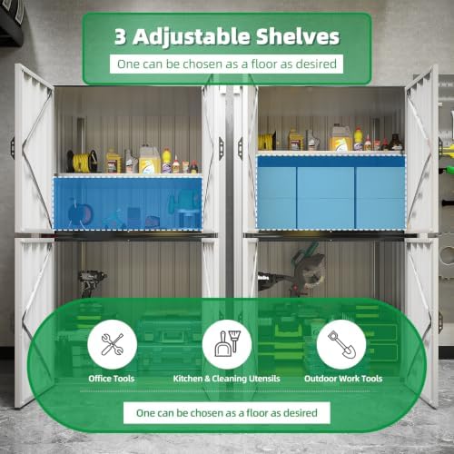 AECOJOY Outdoor Storage Cabinet Waterproof, 70'' Large Vertical with Floor - Image 3
