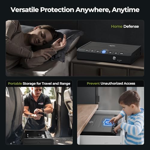 ONNAIS Large Biometric Gun Safe for Handgun with Fingerprint Keypad Lock - Image 6