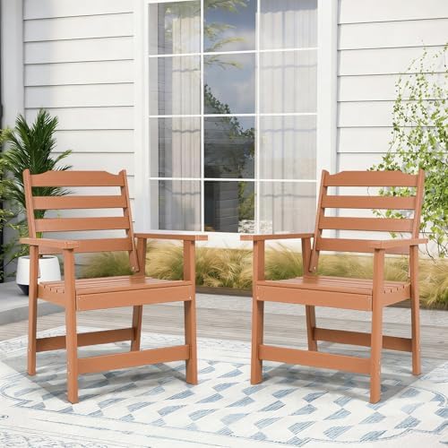 FUNBERRY Outdoor Dining Chairs Set of 4, HDPE Patio Chairs for Outside - Image 2