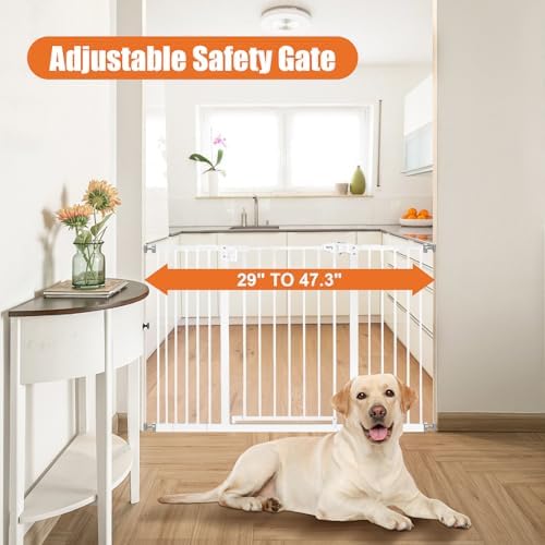 keny 29"-47.3" Extra Wide Baby Gate for Stairs, Auto Close Safety Dog Gate - Image 2
