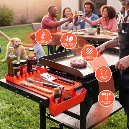 Silicone Grill Mat for Blackstone with Side-Shelf Tool Organizer - Image 7