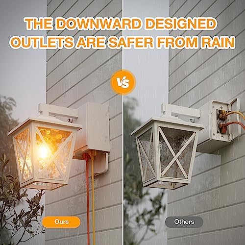 Ehaho Porch Light with GFCI Outlet Aircraft Grade Aluminum Alloy-White 1PC - Image 5