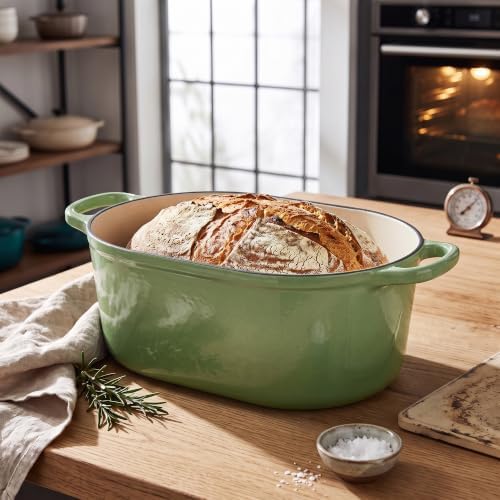EDGING CASTING Enameled Cast Iron Oval Dutch Oven, 6QT, Pistachio Green - Image 6