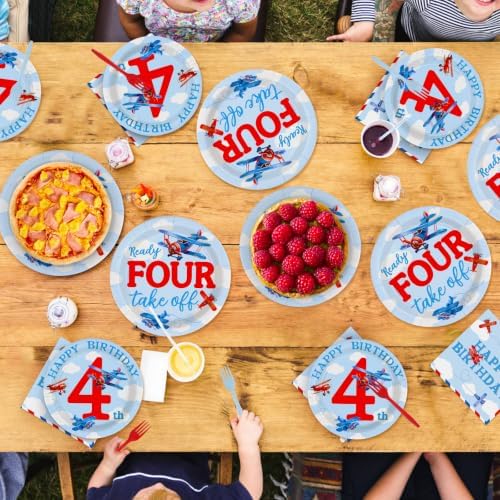 96Pcs Airplane 4th Birthday Party Decoration Serves 24 - Image 7