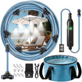 Portable Misting System for Outdoor Cooling, 23 FT Misters for Outside Patio with Rechargeable Pump, 30L Water Bag, 6 Adjustable Nozzles for Tent, Canopy, Backyard, Umbrella and Camping by Homasky