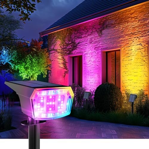 AUDERWIN Solar Spot Lights Outdoor Waterproof, 1 Pack, RGB by AUDERWIN