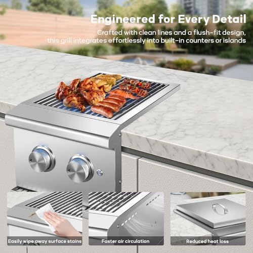 Double Side Burner with 2 x 17,000 BTU LP Gas Grills - Image 6