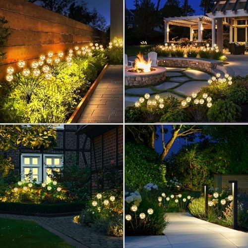 vignuto Solar Lights Outdoor Waterproof, 4 Packs, Solar Globe Lights, Garden Decor, Patio Decor, Unique Gifts for Women, Gifts for Grandma - Image 6