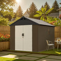 Patiowell 8x8 FT Resin Outdoor Storage Shed with Floor, Chocolate by Patiowell